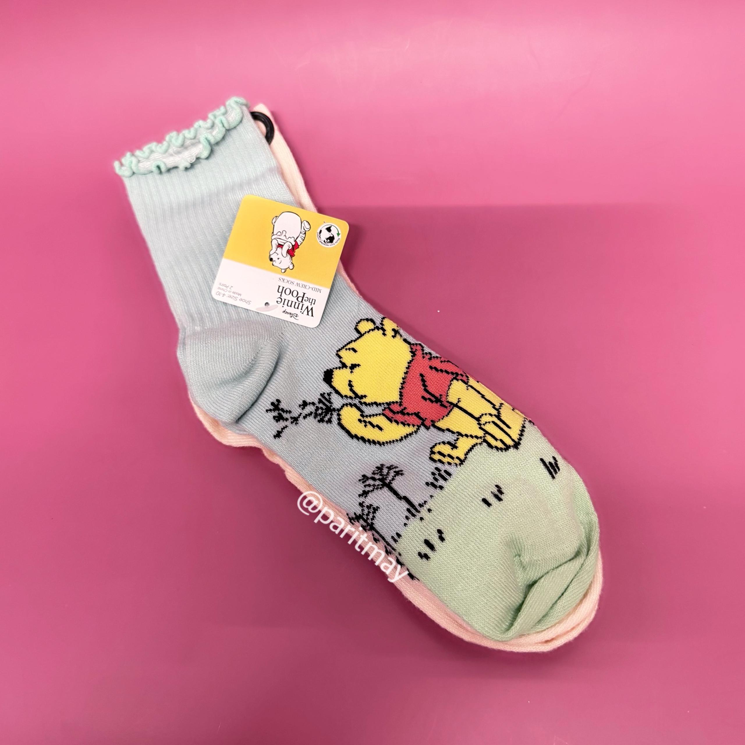 Disney Winnie the Pooh Women's Mid-Crew Socks, 2-Pack (NEW WITH TAG )