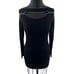 FRAME Denim Cutout Long Sleeve Metallic Knit Top Black Pullover Sweater Size S