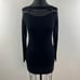 FRAME Denim Cutout Long Sleeve Metallic Knit Top Black Pullover Sweater Size S