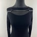 FRAME Denim Cutout Long Sleeve Metallic Knit Top Black Pullover Sweater Size S