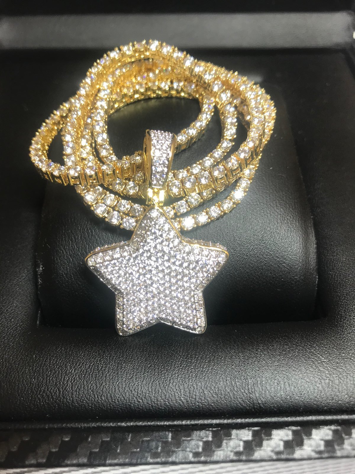 14K GOLD PLATED ICED OUT DIAMOND SIMULAT