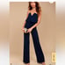Lulus Power of Love Navy Blue Strapless Jumpsuit -L nwot