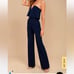 Lulus Power of Love Navy Blue Strapless Jumpsuit -L nwot