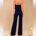 Lulus Power of Love Navy Blue Strapless Jumpsuit -L nwot