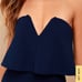 Lulus Power of Love Navy Blue Strapless Jumpsuit -L nwot