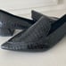 NWOT Jeffery Campbell Free People Pointed Toe Black Crocodile Leather Loafers 8