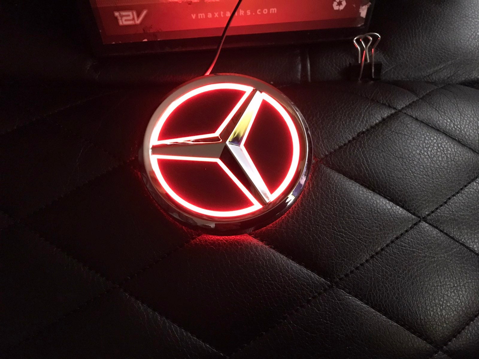Mercedes benz logo 3.5 inch with red lig