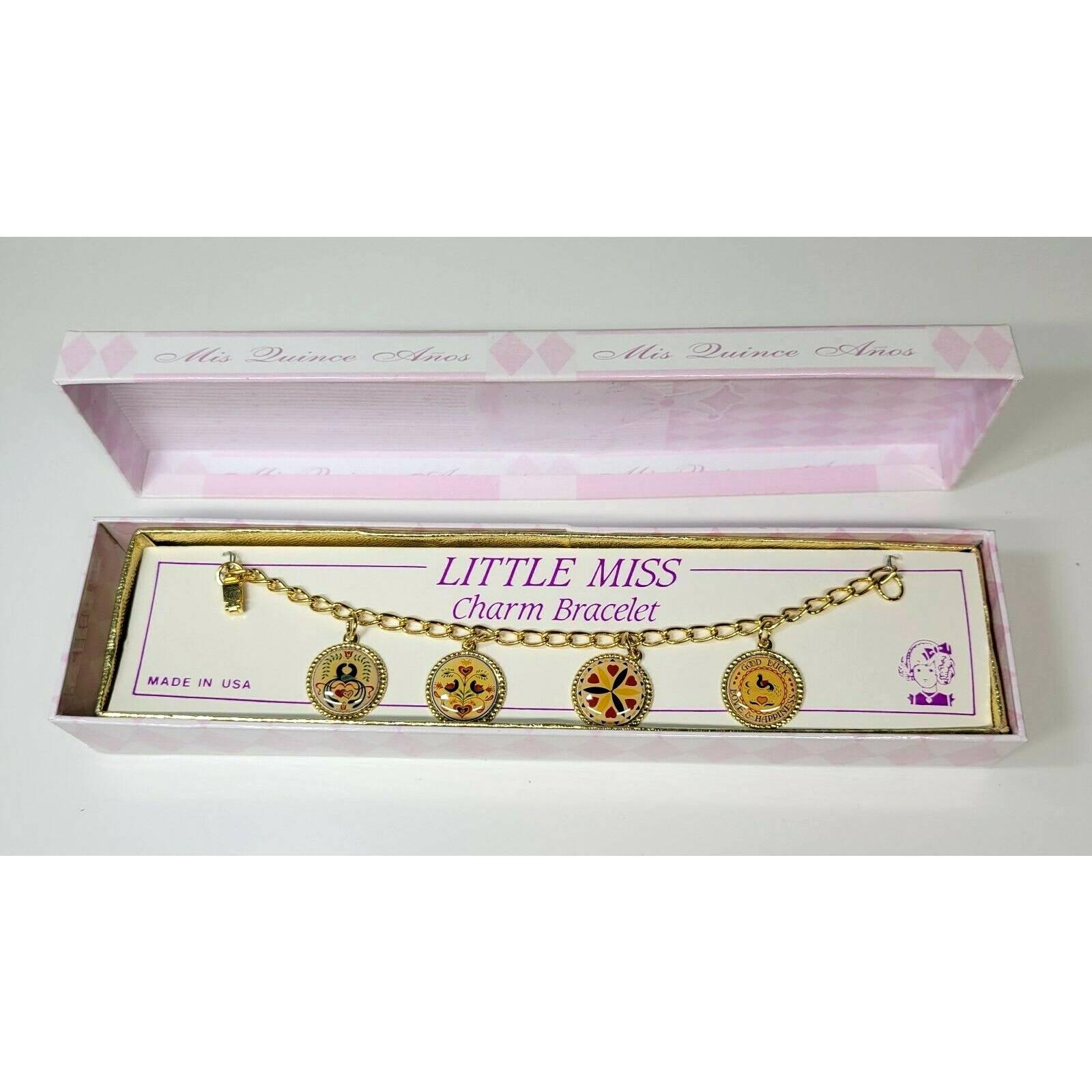 Charm Bracelet 7 By Mis Quince Anos For Good luck, Love & Happiness- Vintage