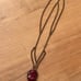 Vintage Pendant Necklace with Red Stone Female Sculpture