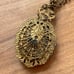 Vintage Pendant Necklace with Red Stone Female Sculpture