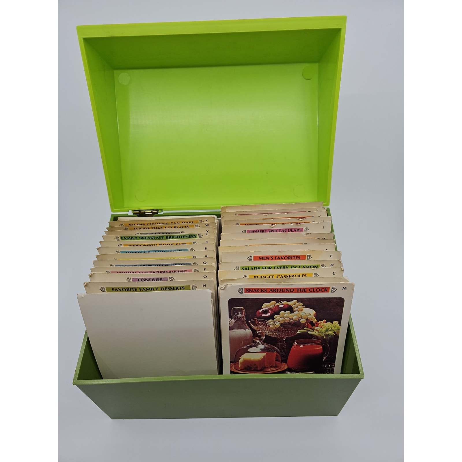 1971 Betty Crocker Recipe Card Library Complete Set Of Cards Avocado Green Box
