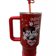 Disney Mickey & Minnie Mouse ‘I LOVE US’ PERFECT PAIR 40 Oz Drink Tumbler RARE