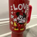 Disney Mickey & Minnie Mouse ‘I LOVE US’ PERFECT PAIR 40 Oz Drink Tumbler RARE
