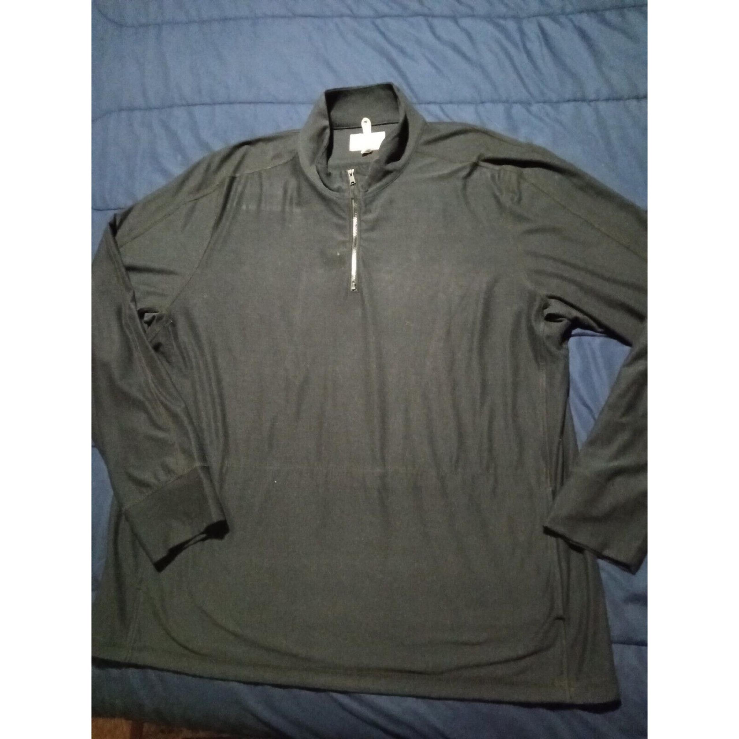 Lucky Brand 1/4 Zip Sweater Mens Size 2XL Black Pullover Knit Warm