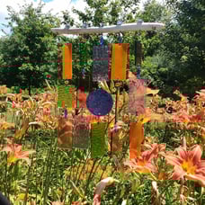 Driftwood - Glass Art Wind Chime Multi. Colored Beads/ Mobile/Sun Catcher Window