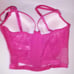 Victoria Secret 32DD Bra Set Small Brazilian Panty Push Up Shine Strap Pink Lace