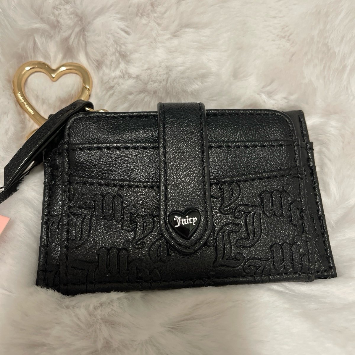 Juicy Couture Liquorice Heartless Tab Elongated CC Wallet