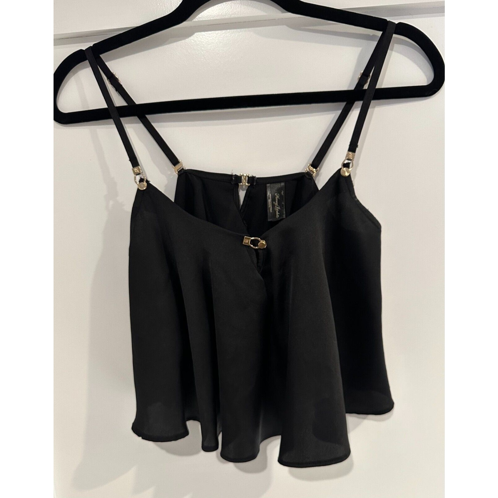 Honey Birdette MELISSA Black Cami Crop Sleep Top XS