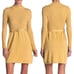 Free People French Girl Gold Metallic Mini Sweater Dress - L
