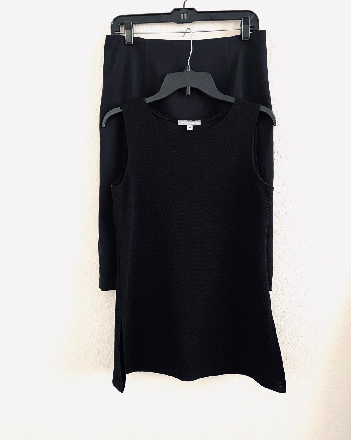 Barbara Katz Black 2 Piece Skirt Set Minimalist Size 10