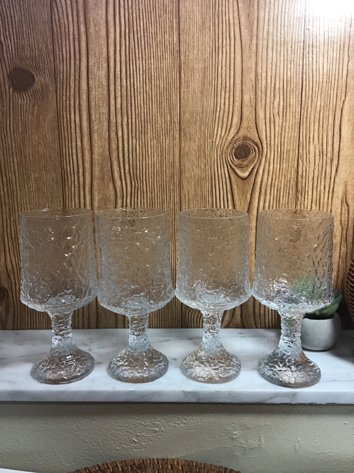 Vintage MCM Lenox Hand Blown 7” Goblets set of 4