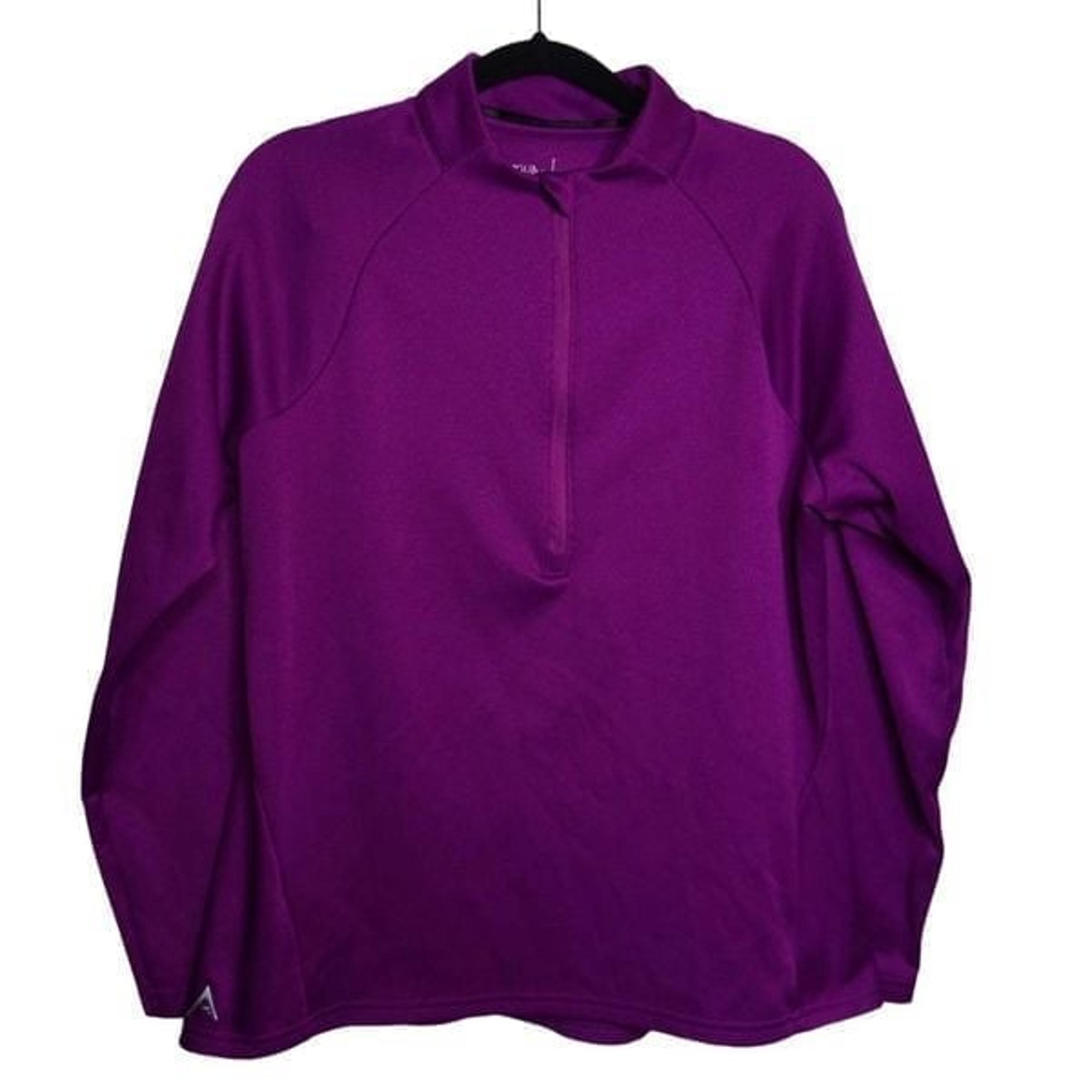 Antigua Women's Purple Sz Large 1/4 Zip Pullover Sweatshirt Jacket