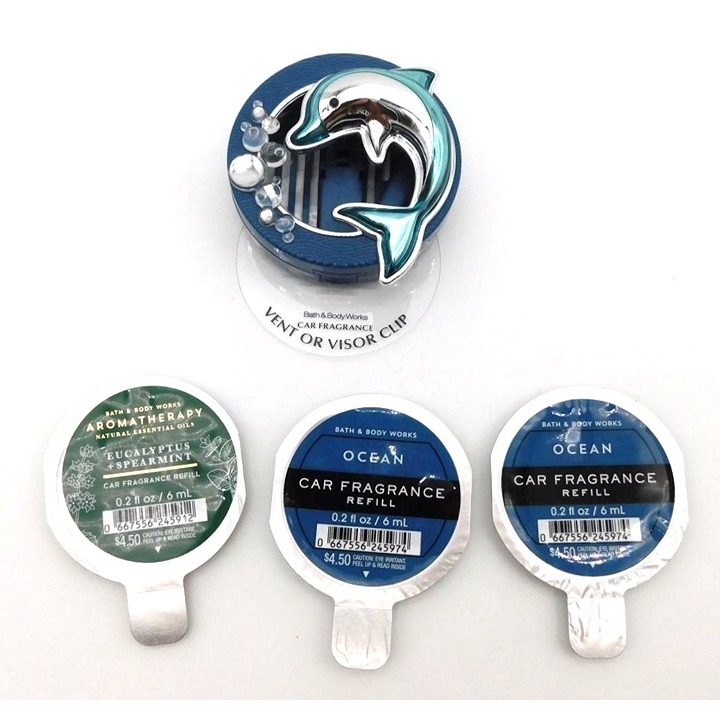 Bath and Body Works Dolphin Car Vent or Visor Clip Fragrance Ocean Aromatherapy