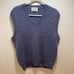 The Moors Blue Sweater Vest Mens Large Pure 100% Shetland Wool V-Neck Lord Jeff