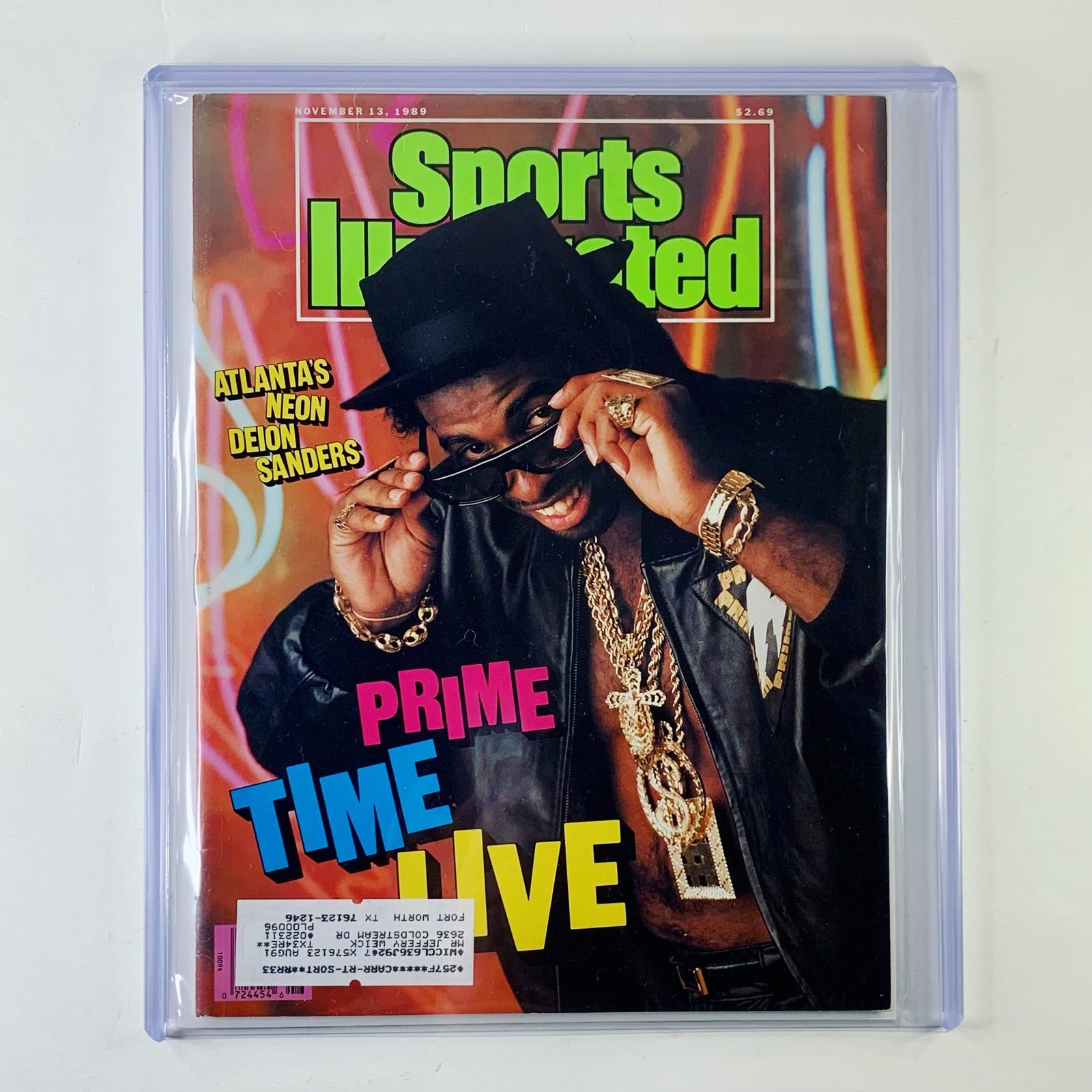 1989 Deion Sanders Coach prime Sports Illustrated first cover rookie rc score