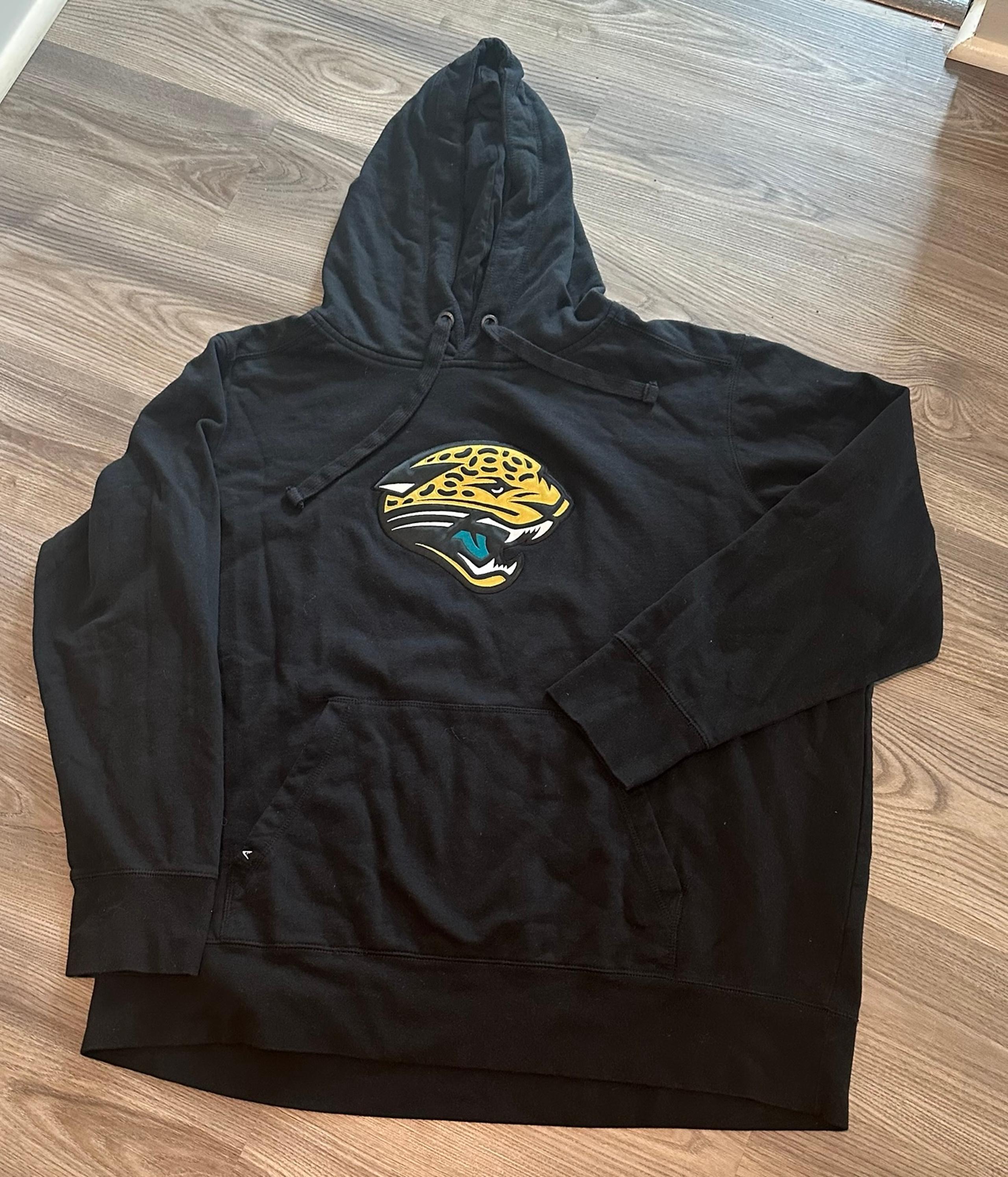 Jacksonville Jaguars Antigua Black Hooded Sweatshirt Pullover Mens size 3XL