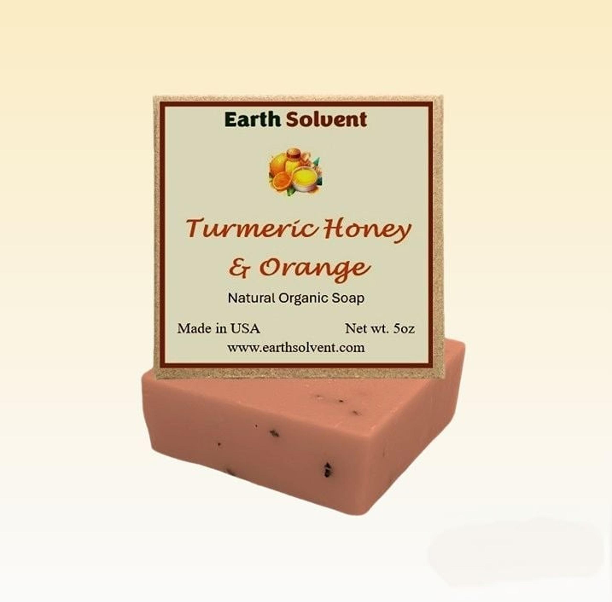 Earth Solvent Organic Cold Press Bar Soap 5oz - Turmeric Honey & Orange