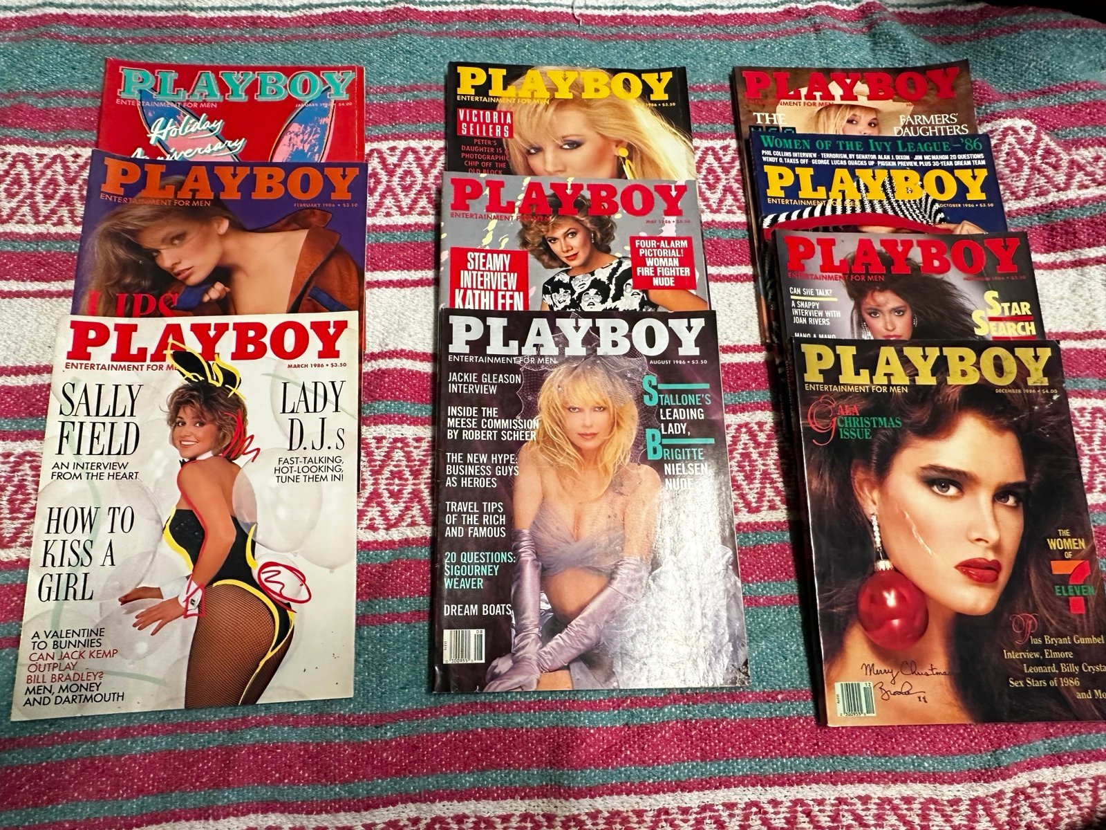 Playboy Magazine Lot 1986 NO June or July 10 issues