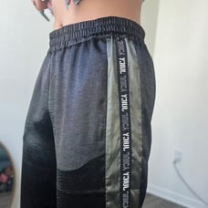 silky smooth black and green juicy couture track pants