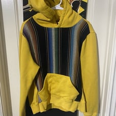 Lucky and Blessed L&B Yellow Pullover Hoodie Rainbow Mens/Womens Large