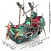 SLOCME Aquarium Shipwreck Decorations - Air Bubbler Sunken Ship Ornament