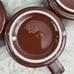 Vintage Brown Italian Ceramic Espresso Cup/Plate Set (Set of 6)