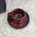 Vintage Brown Italian Ceramic Espresso Cup/Plate Set (Set of 6)