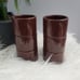 Vintage Brown Italian Ceramic Espresso Cup/Plate Set (Set of 6)