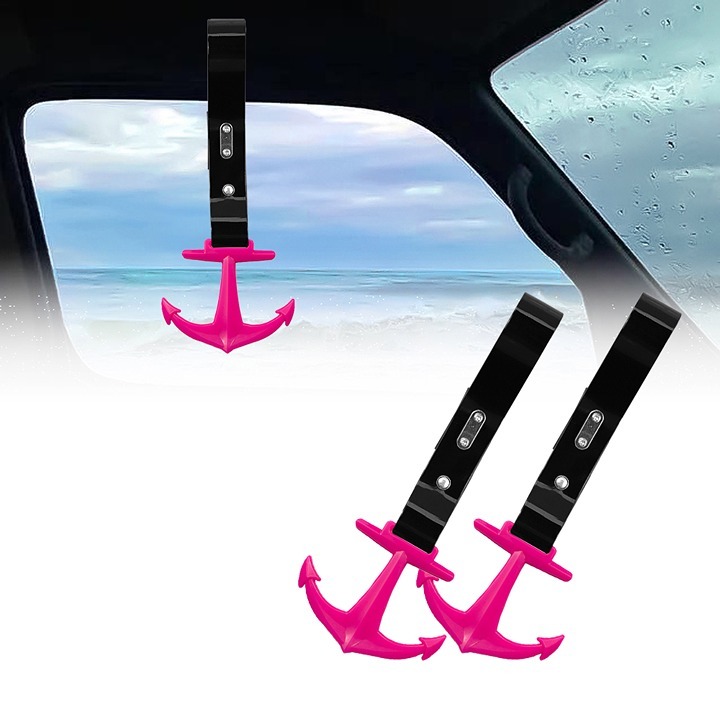 NEW 2PCS ANCHOR ANKER PINK JDM TSURIKAWA RING Black Handle Strap Drift Charm
