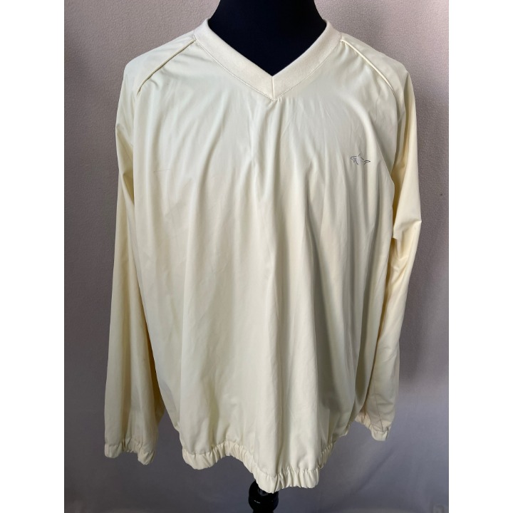 Greg Norman Pastel Yellow Rain/Wind Resistant Long Sleeve Lightweight Pullover