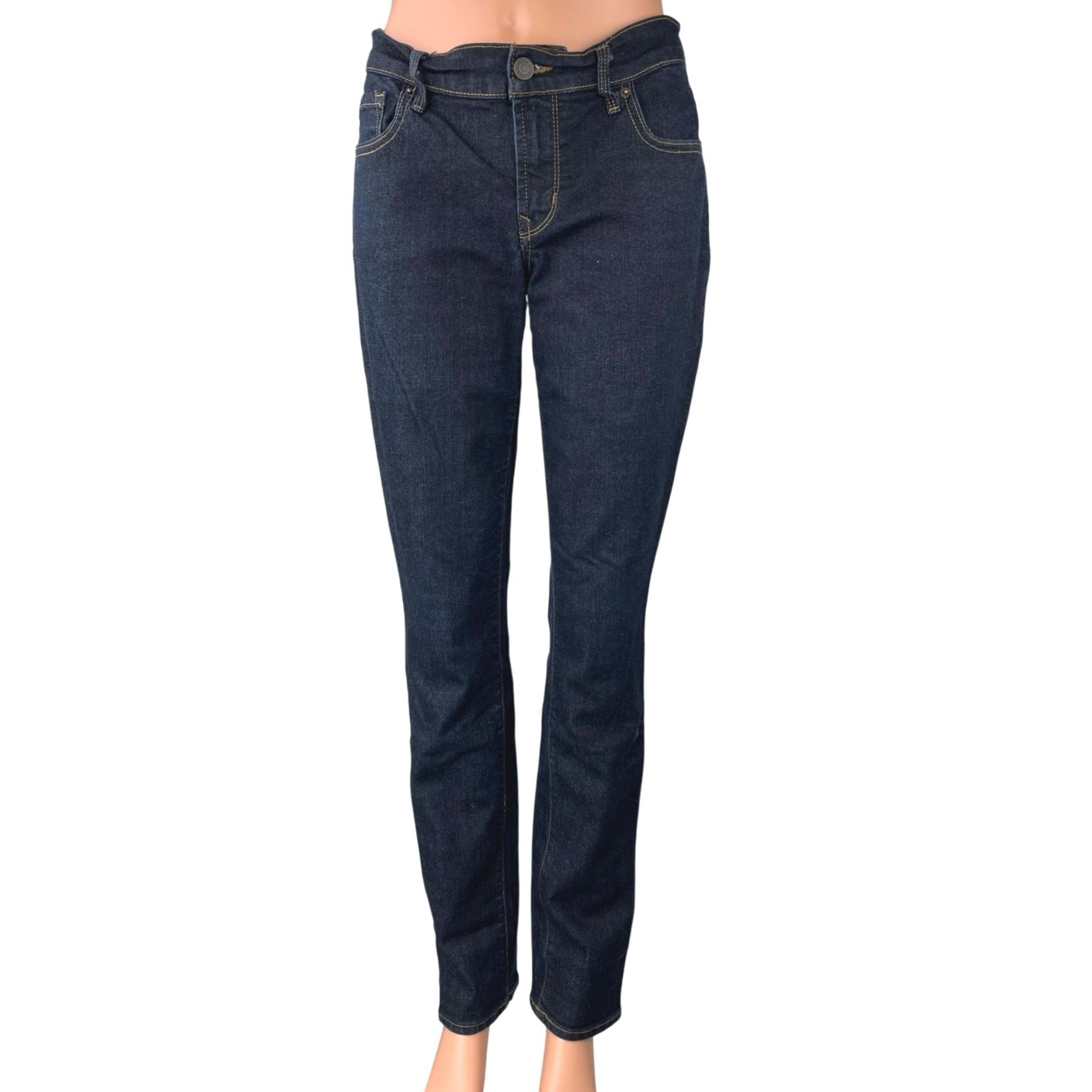 Old Navy Women's Blue Original Skinny Slim Mid Rise Dark Wash Denim Jeans Size 8