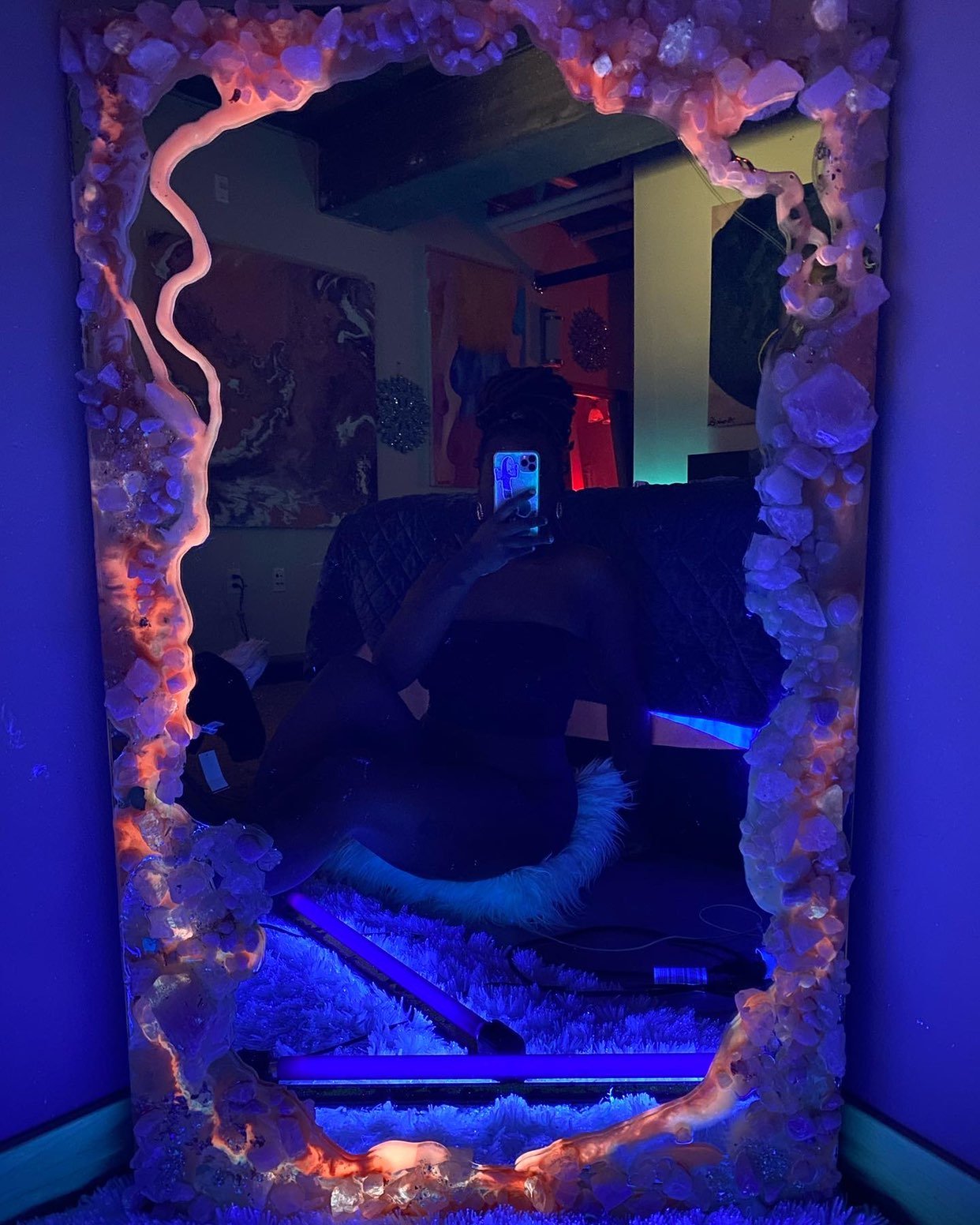 Glow In The Dark Rose Quartz Mirror