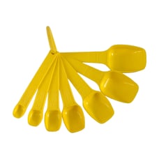 Vintage Yellow Tupperware Measuring Spoons Set of 7 with Ring