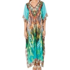 NEW RANEE'S KIMONO KAFTAN BEACH RESORT CRUISE DRESS embellished crystals SEXY