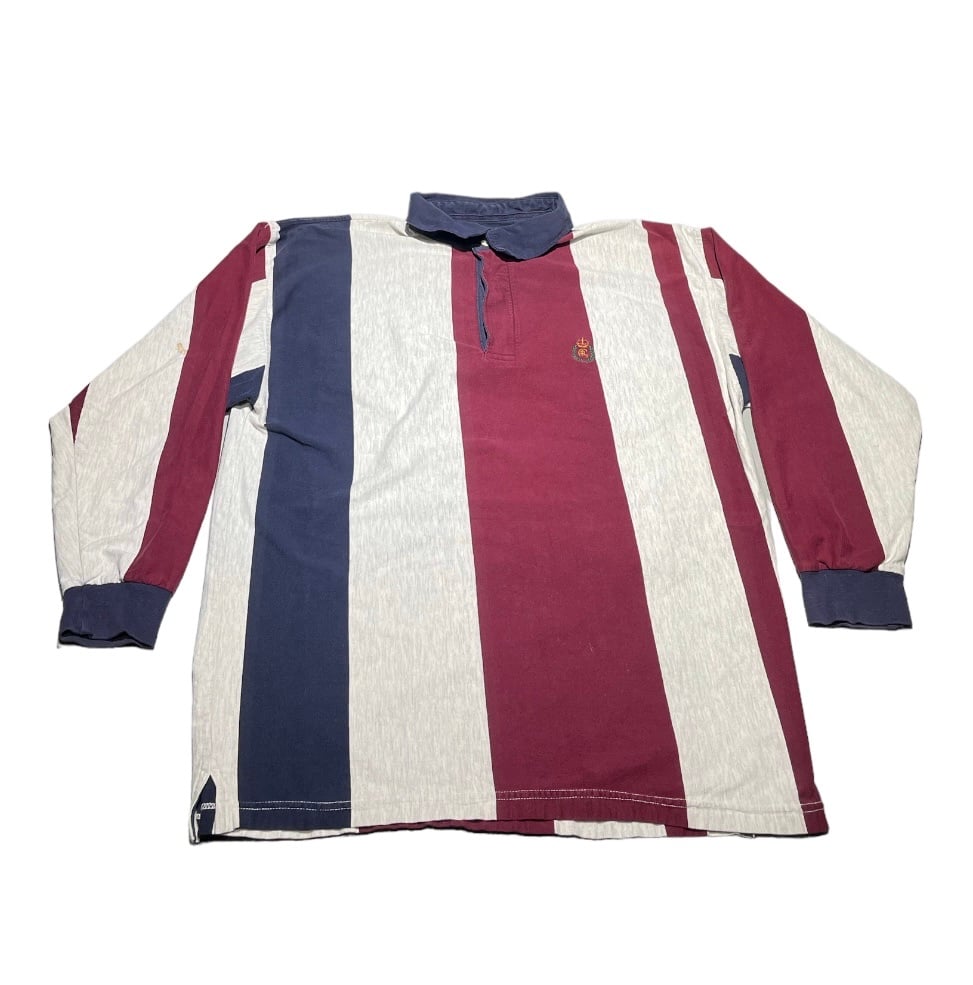 Vintage chaps Ralph Lauren striped longsleeve rugby polo shirt size XL