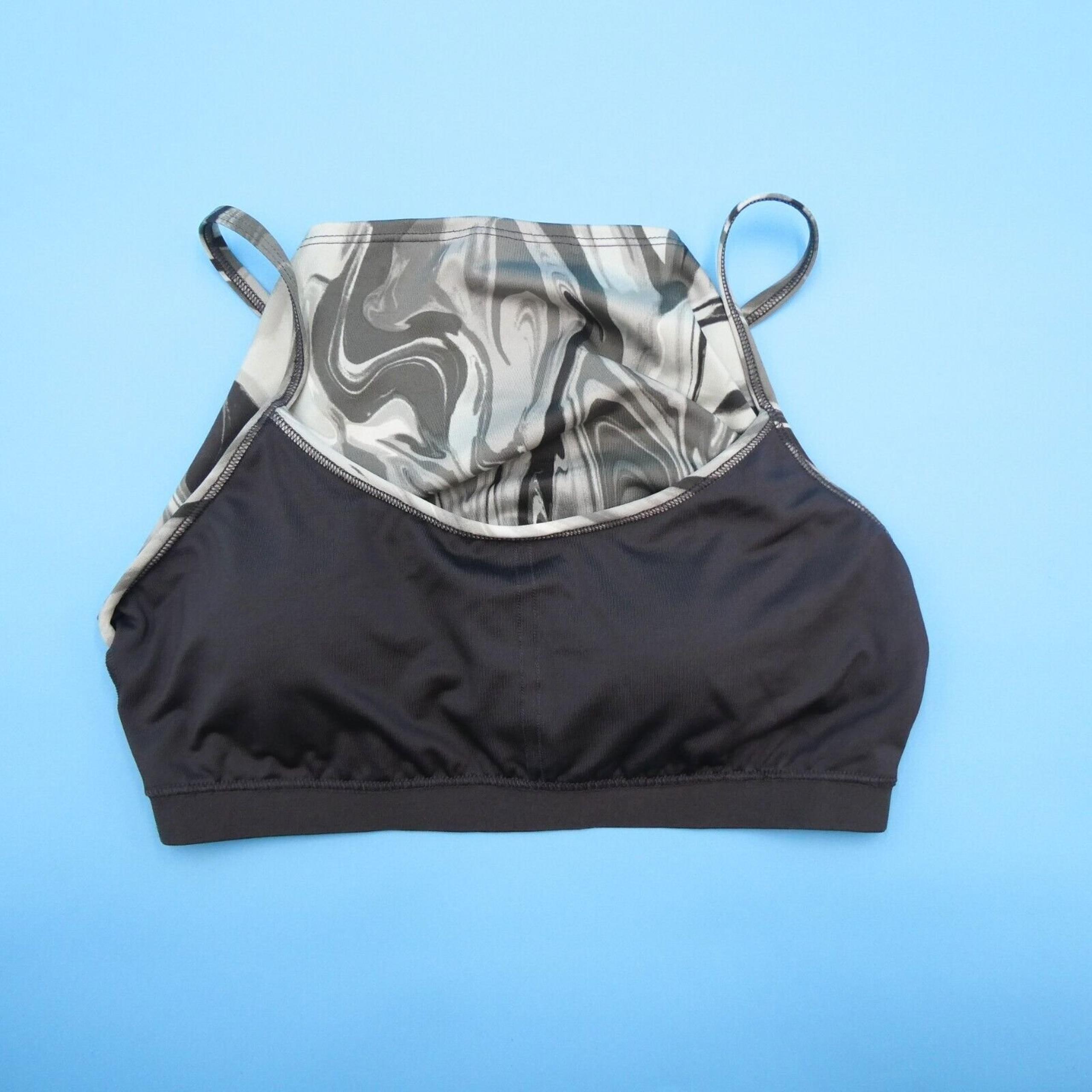 Victorias Secret Small Sports Bra Gray Marble PINK Active Pullover Padded New