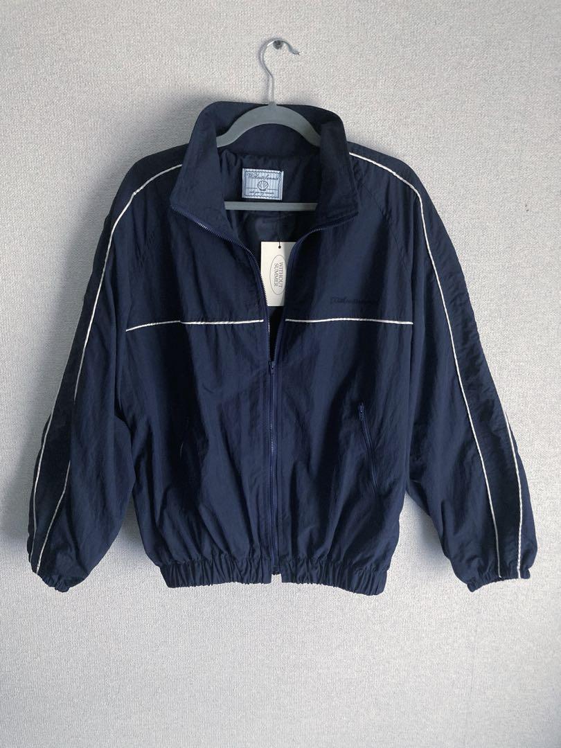 Without Summer Navy Nylon Blouson Track Jacket