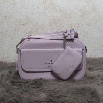 Kate Spade Rosie Flap Pebbled Leather Camera Bag (Violet Mist)