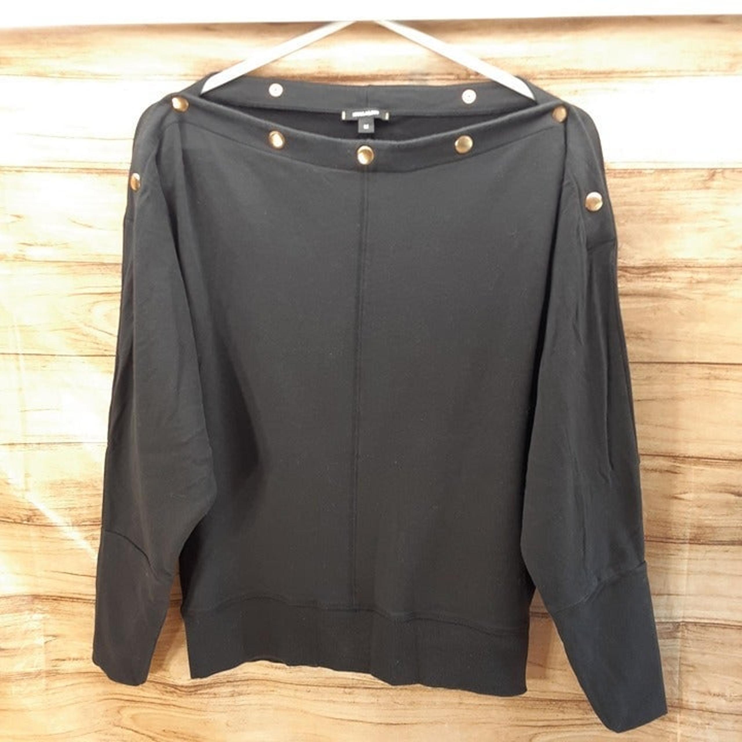 Stella & Dot women's snap boat neck dolman sleeve jersey knit top sz Medium