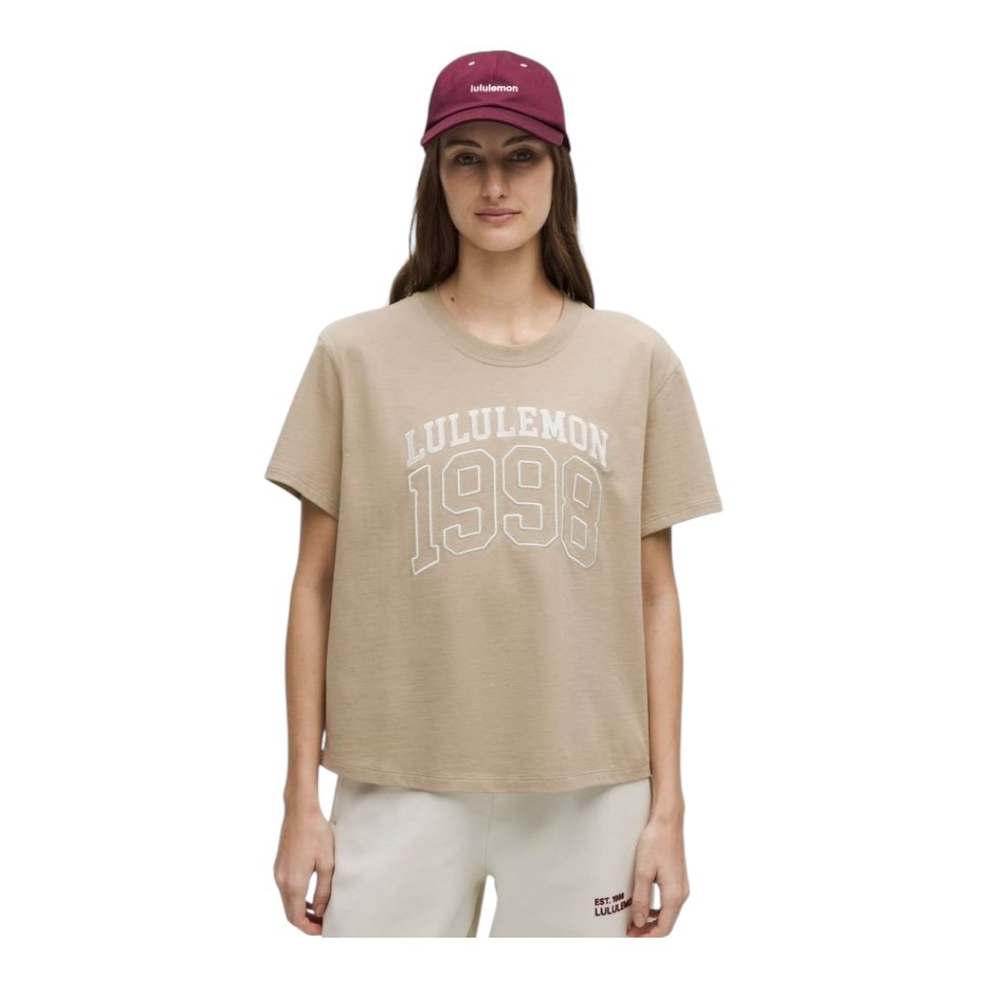 Lululemon Relaxed-Fit Cotton Jersey T-Shirt *Graphic Sheer Oak, Size 8, NWT